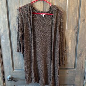 Women's Brown Hooded Sweater